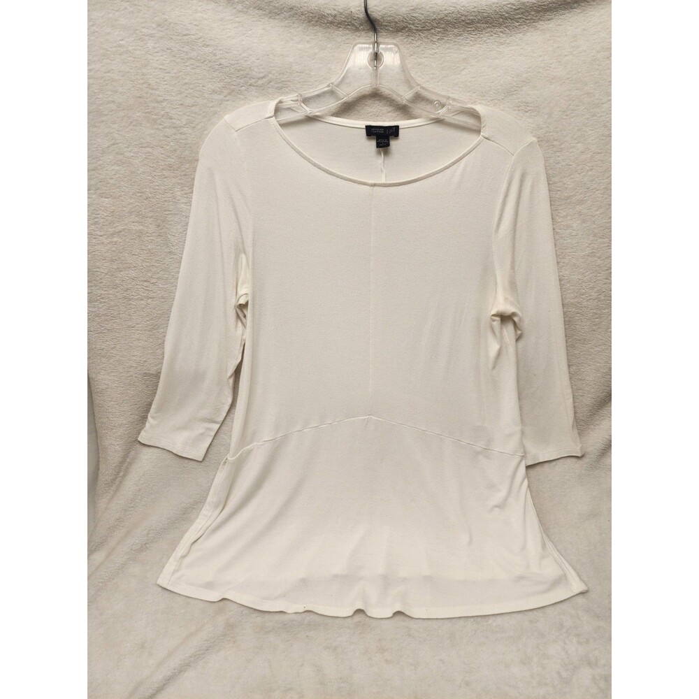 J. Jill White Blouse Shirt 3/4 Sleeve Women Ladies Small
